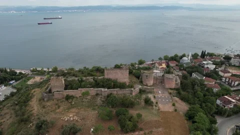 Aerial medieval castle Stock Footage 201436600