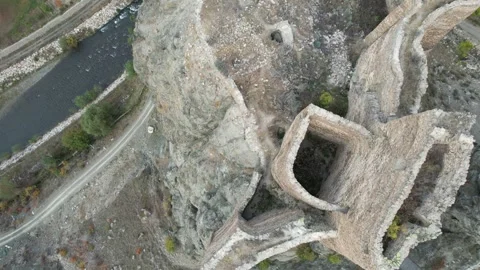 Aerial medieval castle Video stock 257696534