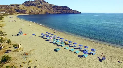 Aerial of mediterranean beach Stock Footage 64344964
