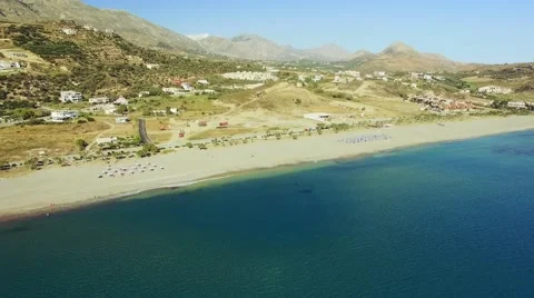 Aerial of mediterranean beach Stock Footage 64345154