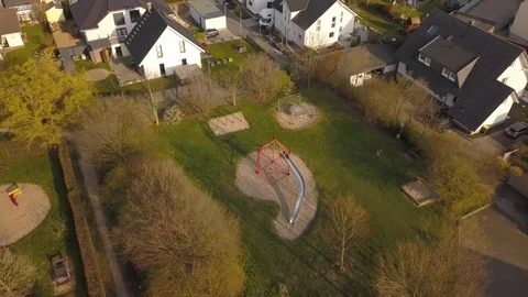 Aerial Menden Empty Playground Stock Footage 127327869