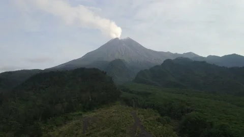 Aerial of Merapi Mount Stock Footage 154186820
