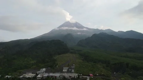 Aerial of Merapi Mount Stock Footage 154193348
