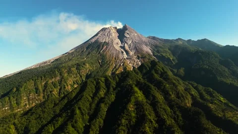 Aerial Merapi Volcano Mountain Java Island Stock-Footage 253061411