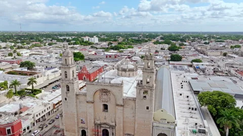 Aerial Merida Downtown, Mexico Stock Footage 340263970