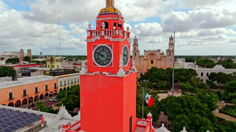 Aerial Merida Historic Centre, Mexico Stock Footage 340263681