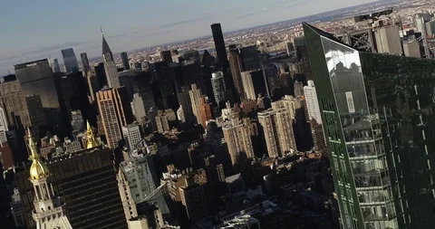 Aerial of The Met Life Tower, Midtown East, New York City Stock Footage