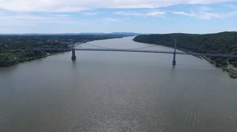 Aerial MidHudson Bridge 2 Stock Footage 53884507