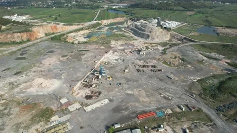 Aerial mine quarry Stock Footage 211174331