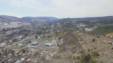 Aerial mining town in usa Stock Footage 73483636