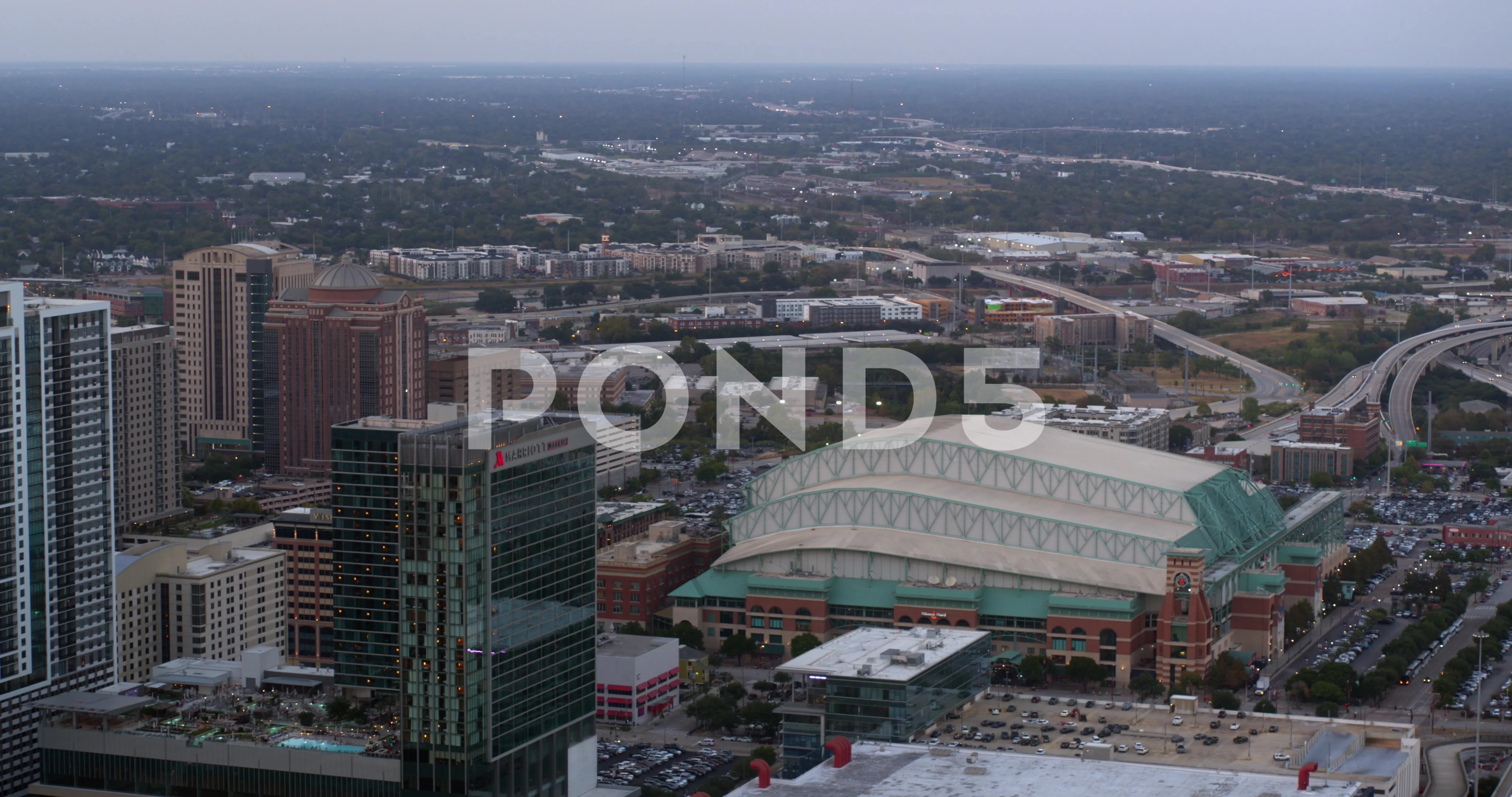 Aerial of Minute Maid Park and the surro, Stock Video