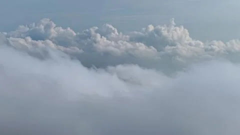 Aerial misty day cloudscape over Bukit Mertajam Видео 329350493