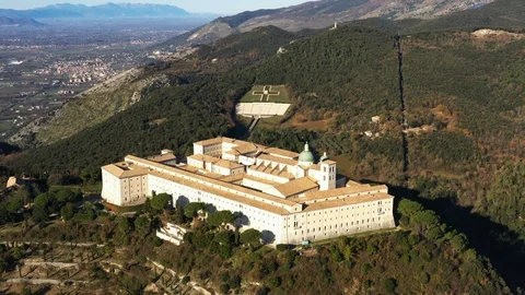 Aerial Of Montecassino Stock Footage 122462284