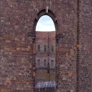 Aerial Of Monument Building Surrounded By Beautiful Trees Stock Footage