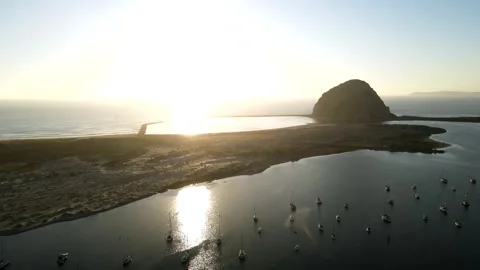 Aerial Morro Rock Sunset | 4k Stock Footage 319964582