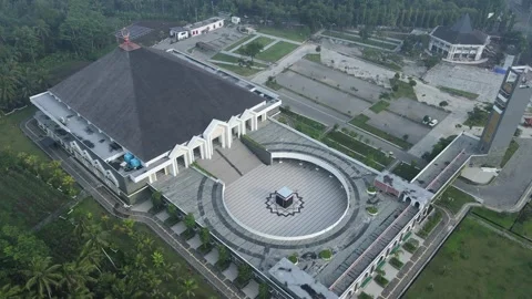 Aerial Mosque Building  Islamic Architecture. Stock Footage 320441471