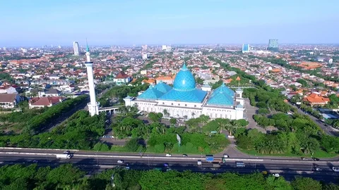Aerial Mosque Stock Footage 128737436