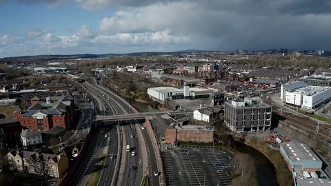Aerial motorway view Stock Footage 104440410