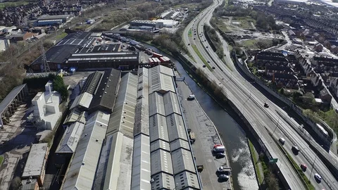Aerial motorway view Stock Footage 104440880