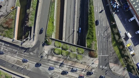 Aerial motorway view Stock Footage 104440978