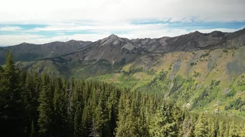 Aerial of Mount Daly in the Elk Range near Crested Butte and Marble Colorado Stock Footage 250962727