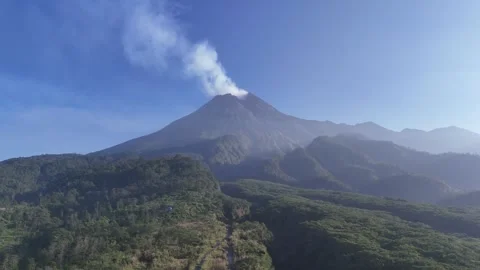 Aerial Mount Merapi Stock Footage 280909089