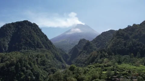 Aerial Mount Merapi Stock Footage 280909397
