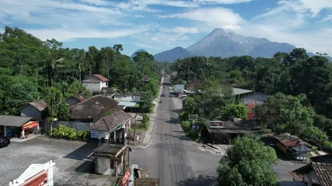 Aerial Mount Merapi Stock Footage 306276926