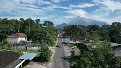 Aerial Mount Merapi Yogyakarta Video stock 306268708