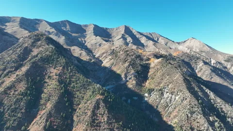 Aerial mount Nebo mountain peak autumn Utah 4K Stock Footage 219493003