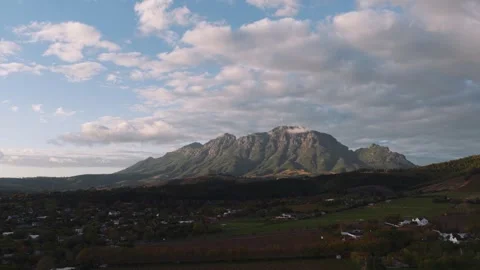 Aerial Mountain Autumn Trees Cloudy, Wide 4K 库存影片 334821916