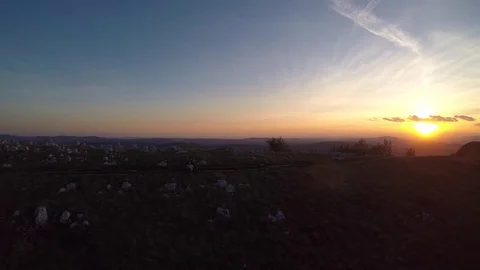 Aerial Mountain biker Stock Footage 76041312