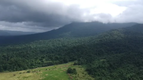 Aerial of Mountain on a Cloudy Day Video stock 147483569