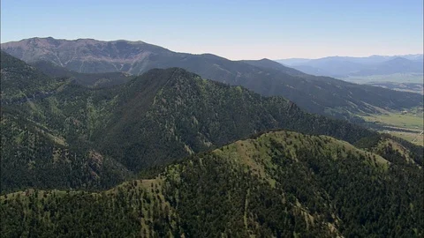 Aerial of mountain covered with forest trees, Mountains covered with trees Stock Footage 109462559
