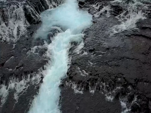 Aerial mountain crystal river Stock Footage 75602630