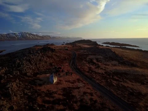 Aerial mountain fields winter view Stock Footage 75602589