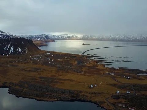 Aerial mountain fields winter view Stock Footage 75602615