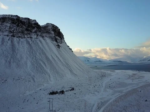 Aerial mountain fields winter view Stock Footage 75602711