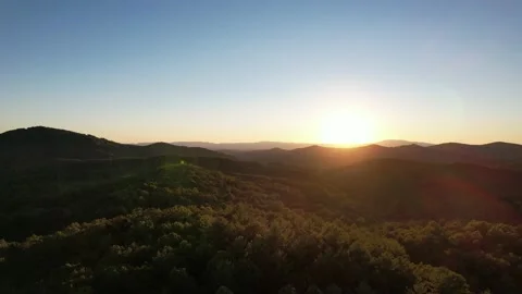 Aerial: Mountain High Sunset Stock Footage 221112822