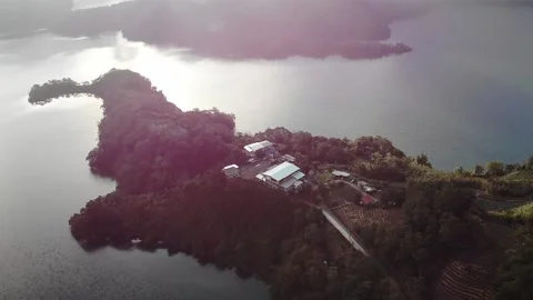 Aerial mountain lake lookout Thousand Islands Lake Taipei Taiwan HD 10 Stock Footage 144455853