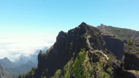 Aerial mountain ridge path Stock Footage 126455750