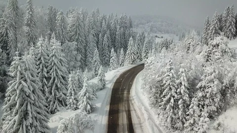 Aerial mountain road Stock Footage 86547750