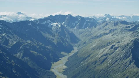 Aerial of mountain valley Stock Footage 159034660