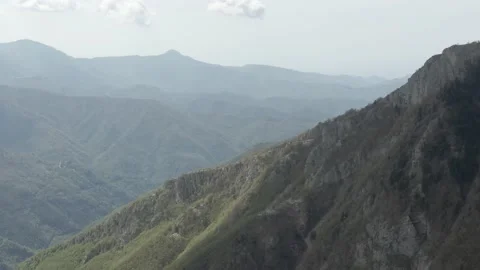 Aerial of a Mountain valley Stock Footage 194425657
