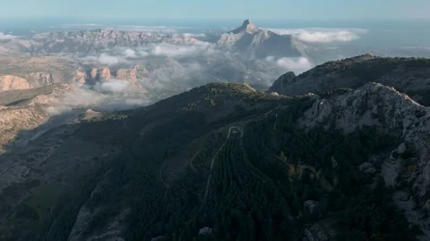 Aerial Mountain View with Clouds Video stock 300264987