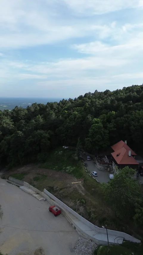 Aerial Mountain View Over Forest Landscape Drone Footage 動画素材 337023410