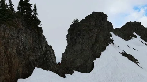 Aerial Mountain views during magic hour Stock Footage 134585138