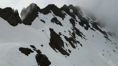 Aerial Mountain views during magic hour Stock Footage 134585362