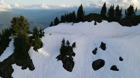 Aerial Mountain views during magic hour Video stock 134586657