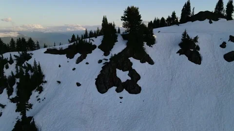 Aerial Mountain views during magic hour Video stock 134587211